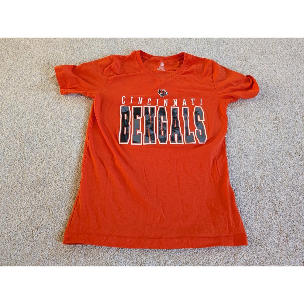 NFL Team Apparel Cincinnati Bengals Girls Orange Graphic T-Shirt XL 16-18